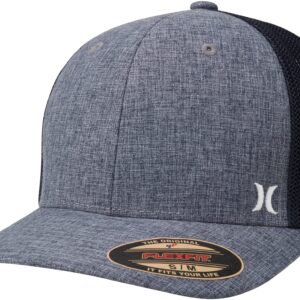 Hurley Men's Caps - Mini Icon Mesh Panel Baseball Cap - Fitted Hats for Men, Size Large-X-Large, Obsidian