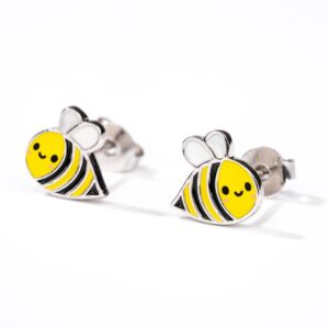 Cute Kawaii Earrings Bee Stud Earrings for Women Jewelry