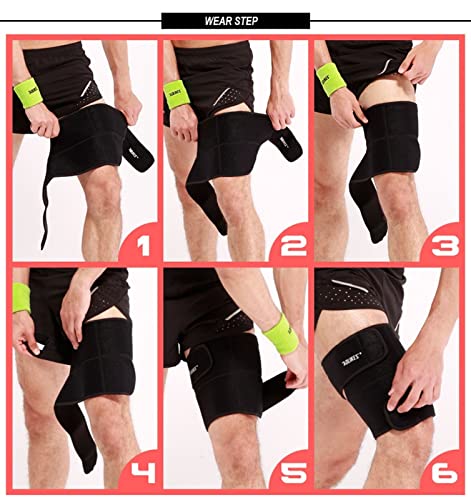 Dexlary Compression Thigh Recovery Sleeve for Hamstring Pain, Groin Pain, & Quad Support - Guaranteed to Speed up Recovery & Relieve Pain and Soreness - Great for Running & All Sports! (1 Sleeve)