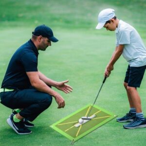 Ujicde Golf Training Mat for Swing Detection Batting, Golf Mat That Shows Swing Path, Analysis Swing Path and Correct Hitting Posture Golf Practice Mat, Golf Training Aid Equipment