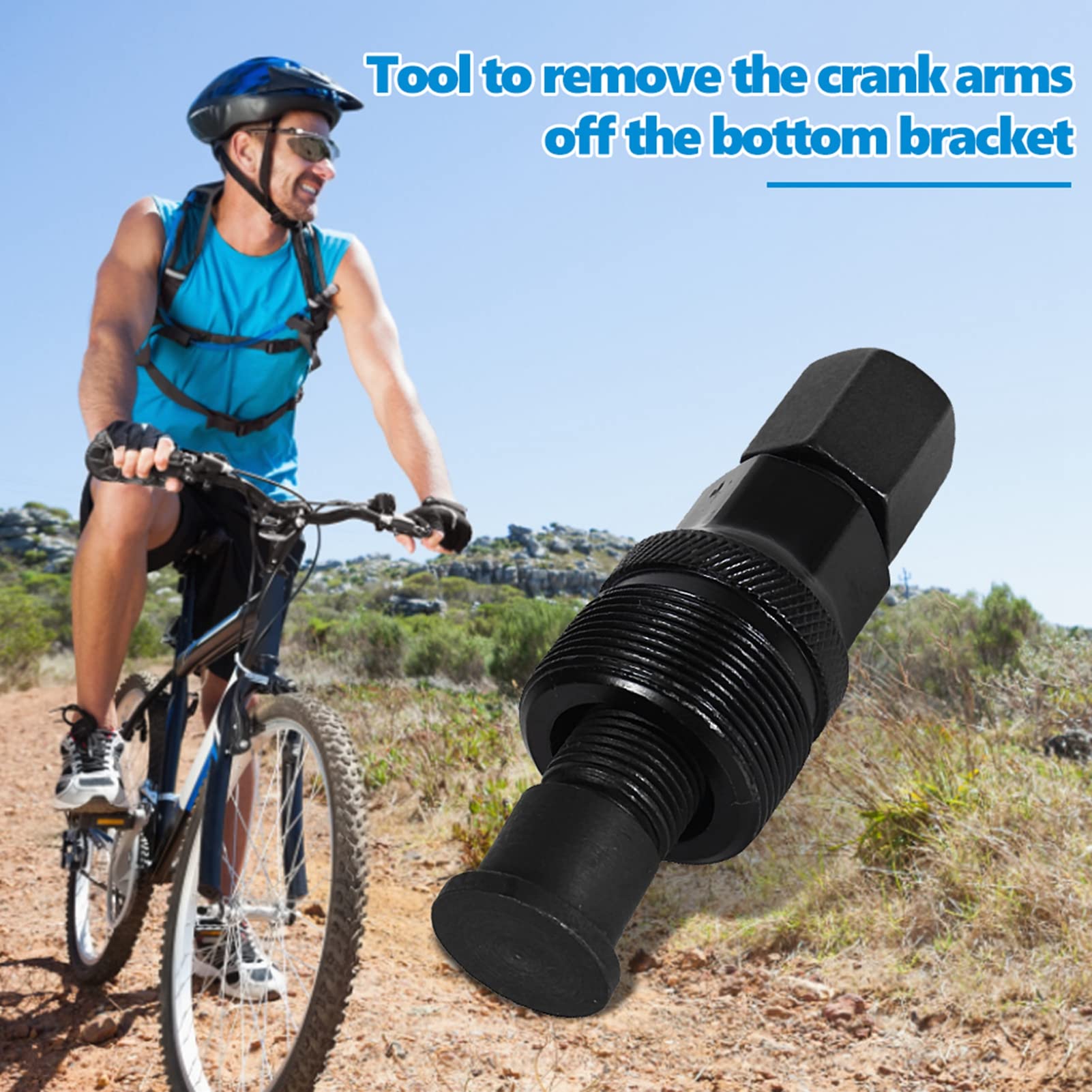 Pilipane Bikes Crank Puller, Long-Lasting Bikes Crank Extractor, Bikes Crankset Crank Arm Wheel Wrench Remover with a Removable Heads, Compact Crank Removal Tool for Mountain Bikes Road Bikes