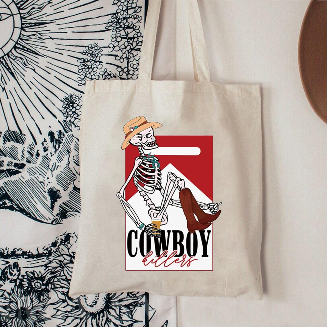 BLUPARK Cowboy Killers Tote Bag Western Cowgirl Gift Western Women Canvas Tote Bag Rodeo Vintage Western Gifts Western Shopping Bags (Cowboy killers Tote bag)