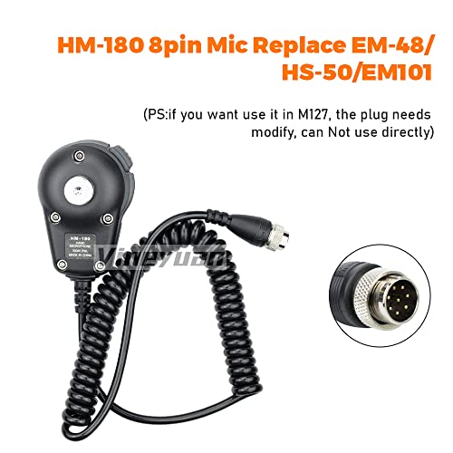 Vineyuan HM-180 8pin Mic Replace EM-48/HS-50/EM101 for ICOM IC-M700 IC-M710 IC-M700 PRO IC-M600 Ham Radio