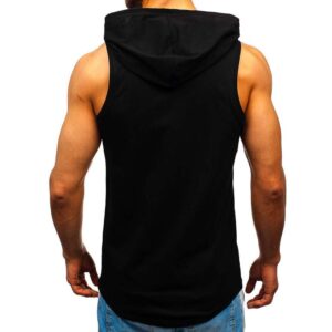 Men's Workout Hooded Tank Tops Sleeveless Gym Hoodies Bodybuilding Muscle Cut Off T-Shirts 2023 Tank Tops Men