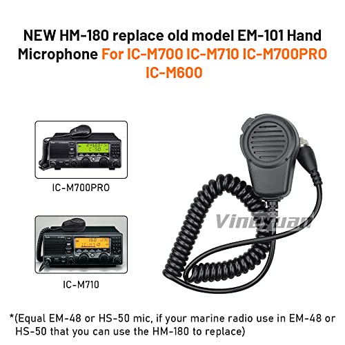 Vineyuan HM-180 8pin Mic Replace EM-48/HS-50/EM101 for ICOM IC-M700 IC-M710 IC-M700 PRO IC-M600 Ham Radio