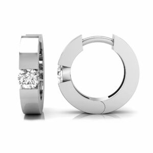 octa pearl 1/4 cttw moissanite handmade huggie hoop earrings for women in 925 sterling silver