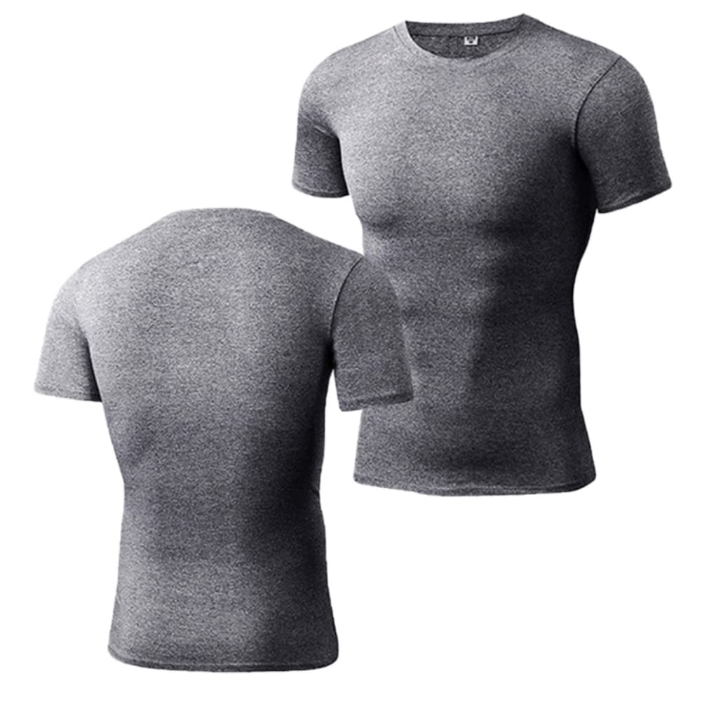 Valcatch 1/2/3 Pack Compression Shirts Men Short Sleeve Moisture Wicking Athletic Workout Shirt Gym Running Base Layer