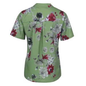 Floral Print Tops for Women 2023 Summer Button Down Short Sleeve T Shirts Casual Loose V Neck Blouses Dressy Tees