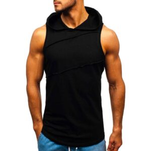 Men's Workout Hooded Tank Tops Sleeveless Gym Hoodies Bodybuilding Muscle Cut Off T-Shirts 2023 Tank Tops Men