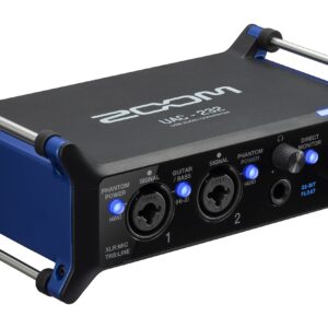 Zoom UAC-232 Audio Converter with 32-Bit Float, Audio Interface,2 XLR/TRS Combo Inputs, Headphone Outputs, 192 kHz Sample Rate, For Music & Streaming