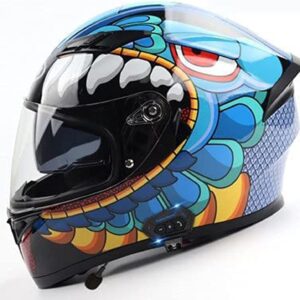 YMKJGZS Motorbike Motorcycle Modular Bluetooth Helmet DOT Approved Flip Up Front Helmets Integrated Dual Anti-Fog Visors Full Face Street Racing Helmet for Adults Men Women (14,M(57-58CM))