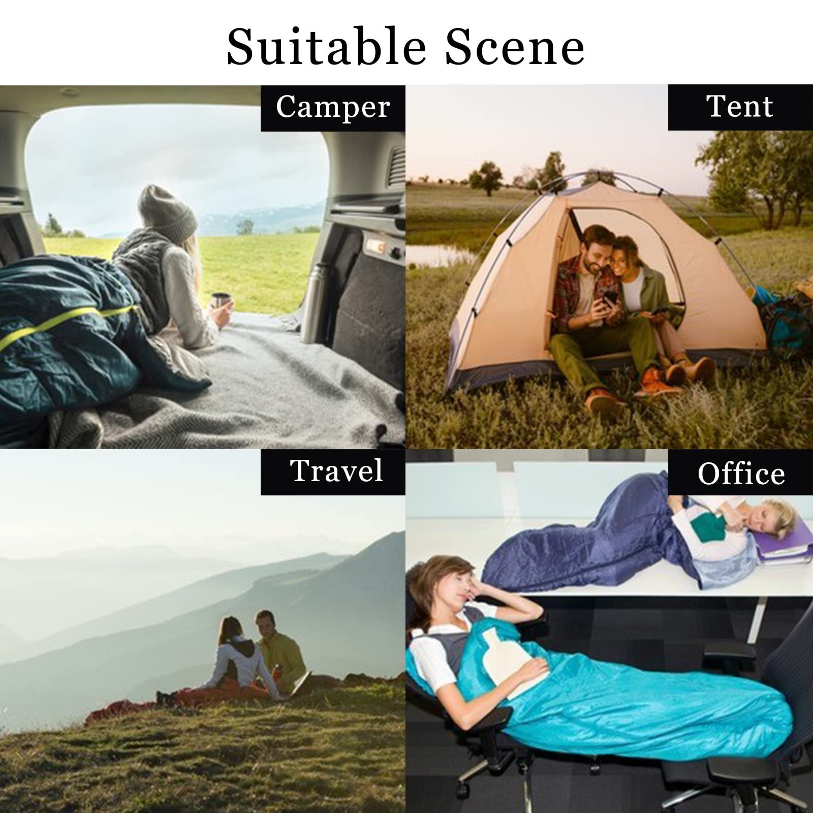 Portable Sleeping Bag Cute Rainbow Stars Unicorns Floral Flowers Sleep Bag Cover Mat for Travel Camping Hiking Women Men Adult 3 Seasons