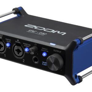 Zoom UAC-232 Audio Converter with 32-Bit Float, Audio Interface,2 XLR/TRS Combo Inputs, Headphone Outputs, 192 kHz Sample Rate, For Music & Streaming