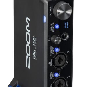 Zoom UAC-232 Audio Converter with 32-Bit Float, Audio Interface,2 XLR/TRS Combo Inputs, Headphone Outputs, 192 kHz Sample Rate, For Music & Streaming