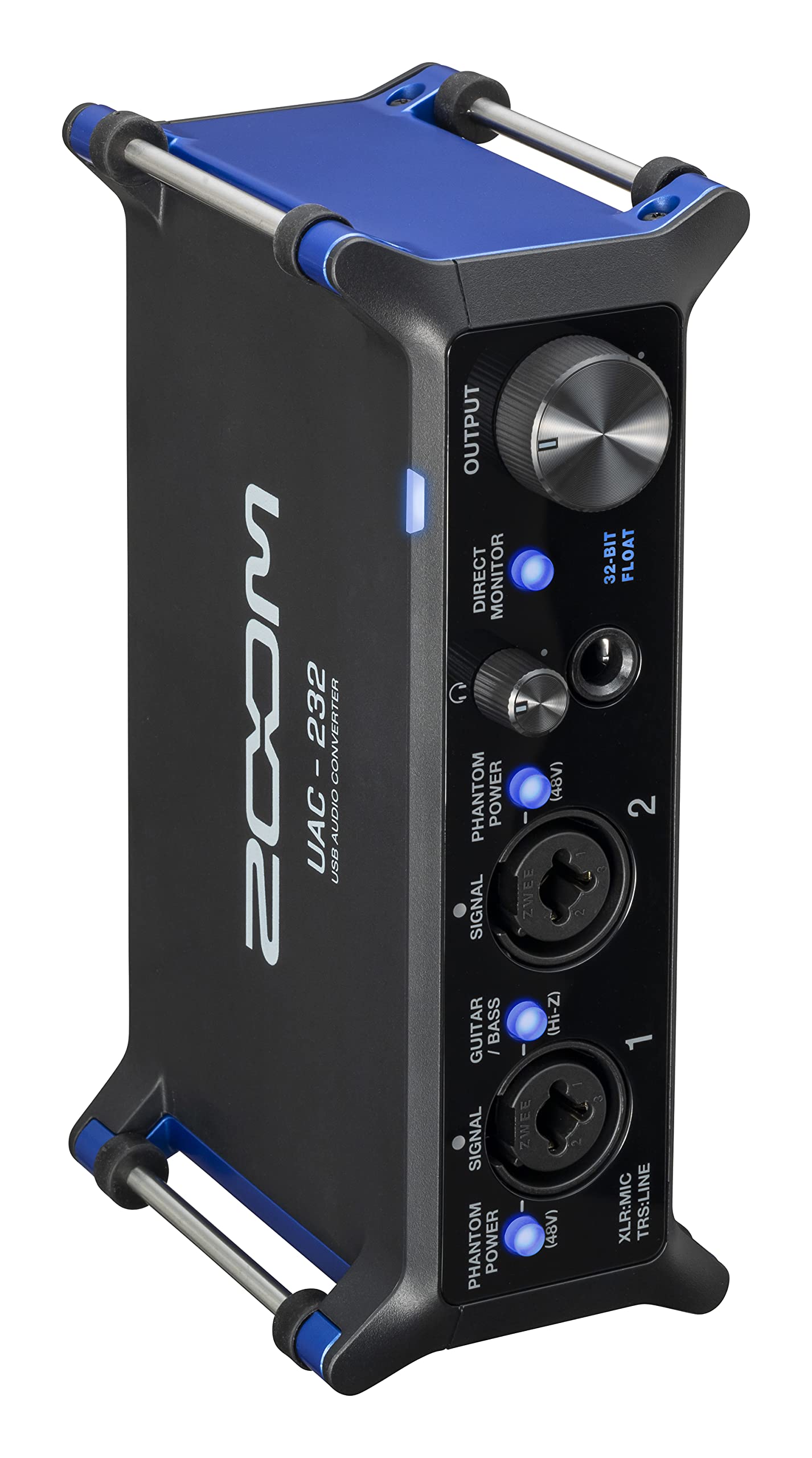 Zoom UAC-232 Audio Converter with 32-Bit Float, Audio Interface,2 XLR/TRS Combo Inputs, Headphone Outputs, 192 kHz Sample Rate, For Music & Streaming