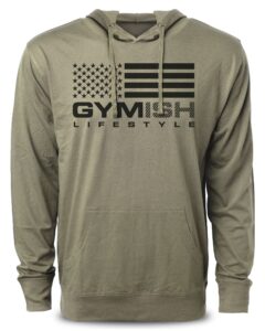 workout shirts for men, gymish american flag gym shirt, funny lifting t-shirt (lg, gymish flag hoodie)