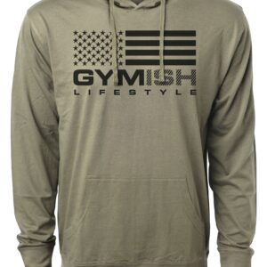 Workout Shirts for Men, Gymish American Flag Gym Shirt, Funny Lifting T-Shirt (LG, Gymish Flag Hoodie)