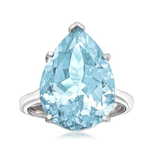 Ross-Simons 13.00 Carat Sky Blue Topaz Ring in Sterling Silver. Size 8