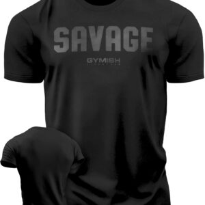 Savage Men's Workout Shirt for Men, Gym Funny Deadlift Lifting T-Shirt (XL, Savage Black)