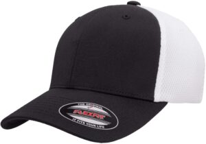 flexfit ultrafibre airmesh fitted cap, black/white,large-x-large