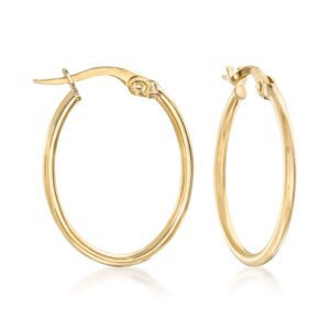 ross-simons italian 18kt yellow gold oval hoop earrings