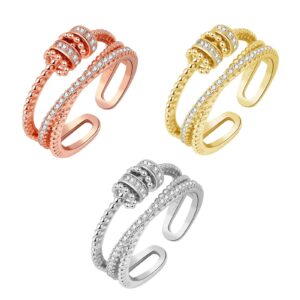 YANCHUN JANSIO Threanic Triple-Spin Ring Spinner Ring Anxiety Ring for My Daughter (3pcs)