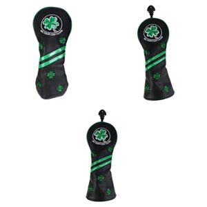 barenx 3 pack pu golf wood head covers 460cc fairway driver club headcover protector