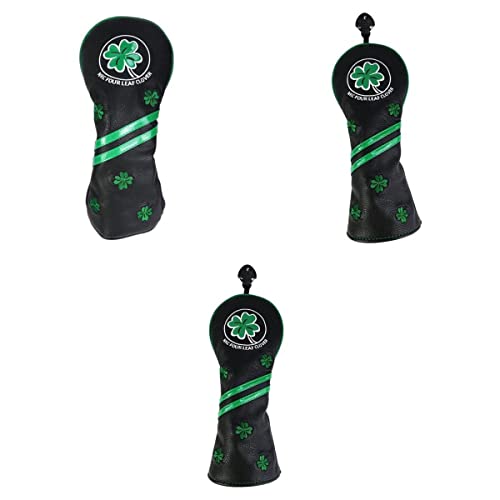 barenx 3 Pack PU Golf Wood Head Covers 460cc Fairway Driver Club Headcover Protector