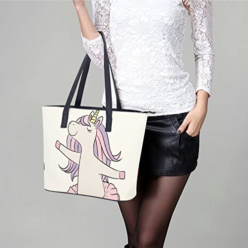 Womens Handbag Unicorn Leather Tote Bag Top Handle Satchel Bags For Lady