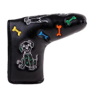 pistro pu leather golf putter head covers headcover universal fits all brands blade - black dog