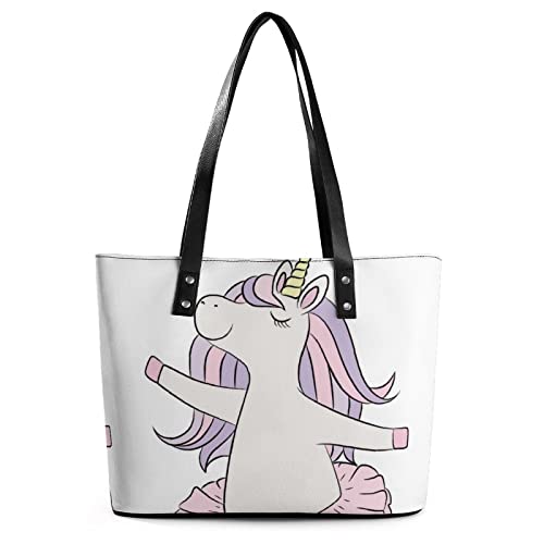 Womens Handbag Unicorn Leather Tote Bag Top Handle Satchel Bags For Lady