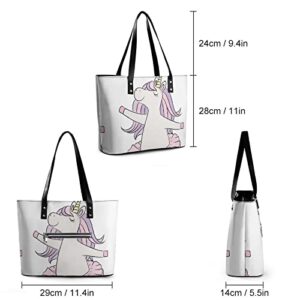 Womens Handbag Unicorn Leather Tote Bag Top Handle Satchel Bags For Lady