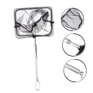 Asakkura 2 pcs Small Outdoor Landing for Retractable Freshwater Steel Portable Frame Tackle Extendable Leaf Pool Net Professional Tool Cm Tanks Shrimp Silver Dip Fishing Accessory