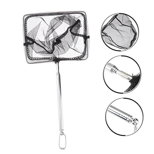 Asakkura 2 pcs Small Outdoor Landing for Retractable Freshwater Steel Portable Frame Tackle Extendable Leaf Pool Net Professional Tool Cm Tanks Shrimp Silver Dip Fishing Accessory