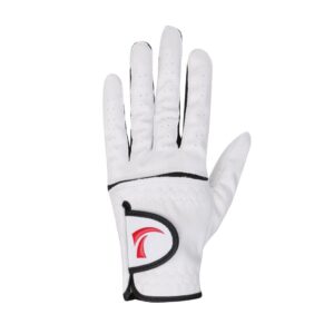 pistro men's soft breathable artificial leather left handed golf glove mitten white - white, 26#