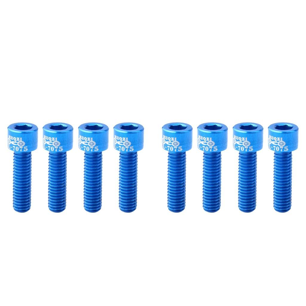 barenx 8X Blue Rustproof Road Mountain Bike Bicycle Headset Stem Bolts Screw M5x17