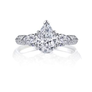 ayafee pear shaped engagement rings for women center 1ct moissanite rings platinum silver three stone wedding anniversary promise rings - size 7