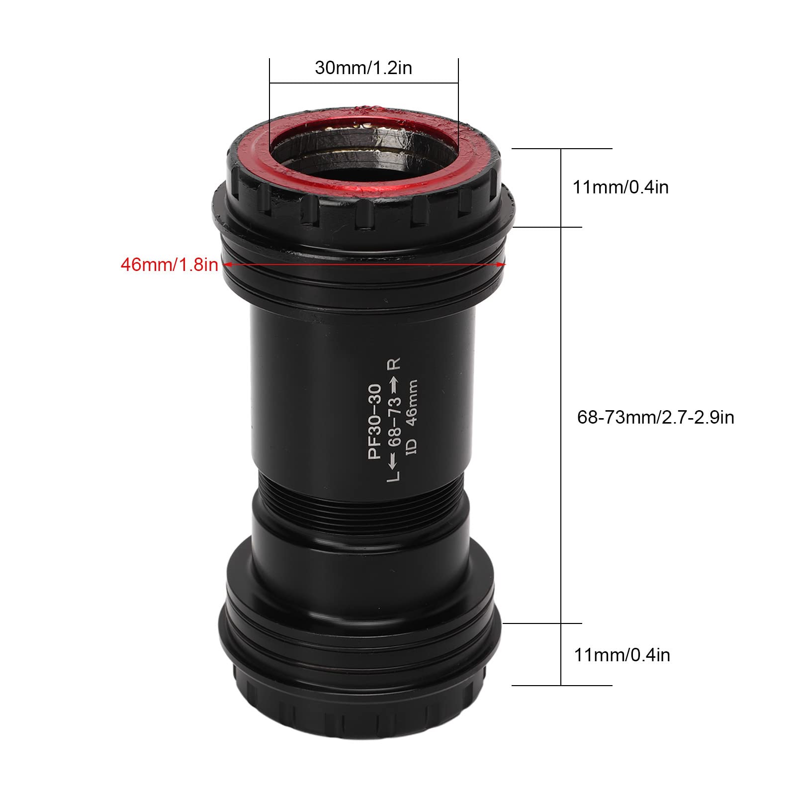 OUKENS Bottom Bracket, Bike Bottom Bracket ZTTO PF30 Four-Pelin Central Axle Double-Sealed Waterproof and Dust-Proof Aluminum Alloy High-Strength Light Highway Mountain Bike Central Axle