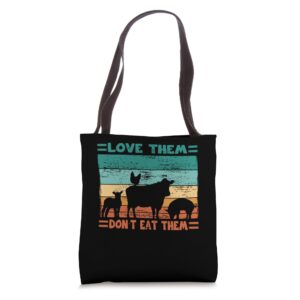 agriculture kit for men love them dont eat them farming tote bag