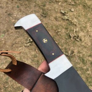 Mega Blades CUSTOM HANDMADE D2 FULL TANG HUNTING MACHETE MASSIVE BOWIE KNIFE BLACK COATED