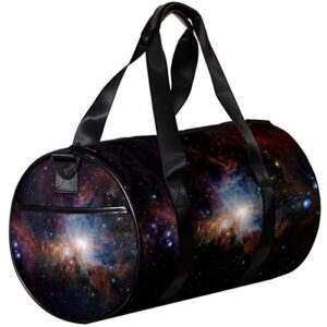 gym bag small duffel bag sports tote bag for yoga,galaxy universe space,outdoor fitness bag carry on bag