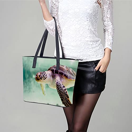 Womens Handbag Sea Turtle Leather Tote Bag Top Handle Satchel Bags For Lady