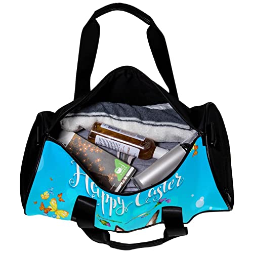 Gym Bag Small Duffel Bag Sports Tote Bag for Yoga,bird easter basket eggs bunny,Outdoor Fitness Bag Carry on Bag