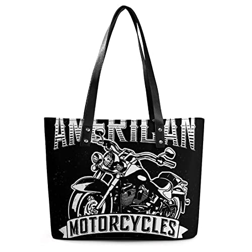 Womens Handbag Motorcycle Racing Leather Tote Bag Top Handle Satchel Bags For Lady