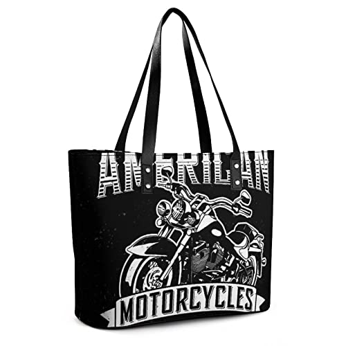 Womens Handbag Motorcycle Racing Leather Tote Bag Top Handle Satchel Bags For Lady