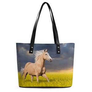 Womens Handbag Horse Leather Tote Bag Top Handle Satchel Bags For Lady