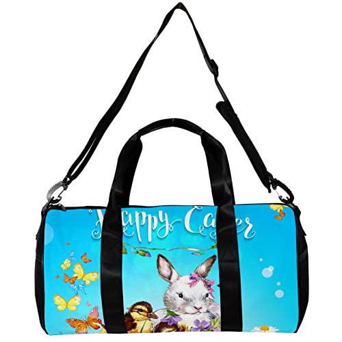 Gym Bag Small Duffel Bag Sports Tote Bag for Yoga,bird easter basket eggs bunny,Outdoor Fitness Bag Carry on Bag