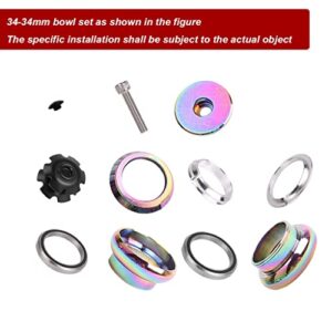 BOXKAT Headsets Set 44-56mm Mountain Bike Aluminum Alloy Bearing Headset Dazzling Color Head Bowl Road Bike (Color : Dazzle, Size : 44-55mm)