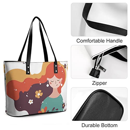 Womens Handbag Women Flowers Leather Tote Bag Top Handle Satchel Bags For Lady