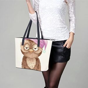 Womens Handbag Owl Leather Tote Bag Top Handle Satchel Bags For Lady